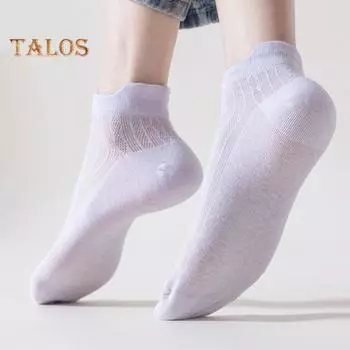 1 пара женских носков, тонкие сетчатые носки, без запаха, однотонные, высокая эластичность, противоскользящие, дышащие, мягкие, впитывают пот, противоусадочные, спортивные, невидимые синий