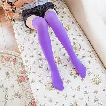 1 пара женских носков выше колена, модные носки до бедра, чулки, носки для косплея, однотонные чулки, носки M оранжевый