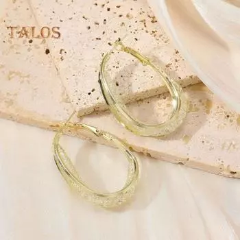 1 пара женских обручей для ушей, полая сетка, полированный декор со стразами, сплав C-образной формы, гальваническое украшение для ушей, ювелирные изделия, женские серьги для выпускного вечера, висячие серьги золотистый