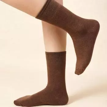 1 пара женских осенне-зимних свободных носков в японском стиле, милые стильные удобные дышащие впитывающие пот средние носки-трубочки 34-40 чёрный