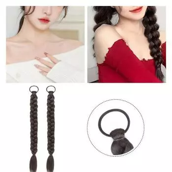 1 пара женских париков, легко нагревающийся шелк, натуральный макияж, удобный инструмент, высокие милые двойные хвостики темно-коричневого