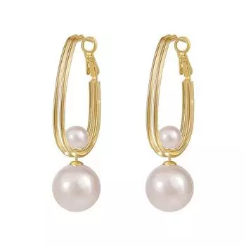 1 пара женских полых искусственных жемчужин, антиаллергенные легкие украшения для ушей, ювелирные изделия для выпускного вечера, коктейля золотистый