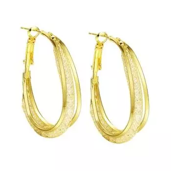 1 пара женских полых сеток, полированных стразов, декоративных украшений из сплава C-образной формы, гальванических украшений для ушей, ювелирных изделий золотистый