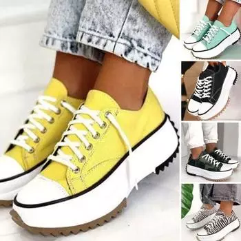 1 пара женских повседневных кроссовок, нескользящие модные повседневные парусиновые кроссовки с низким берцем и повязкой 36 чёрный