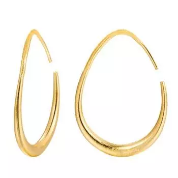 1 пара женских преувеличенных полированных геометрических овальных серег для украшения ушей, ювелирных изделий для выпускного вечера и вечеринки, серег для поездок на работу золотистый