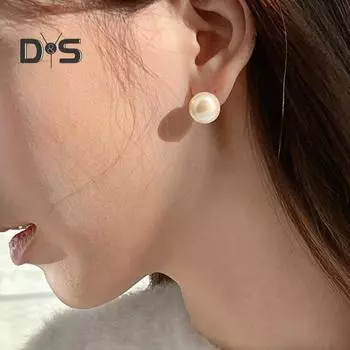 1 пара женских серег-гвоздиков, круглые серьги-гвоздики из искусственного жемчуга, винтажный французский стиль, гладкие легкие серьги-гвоздики для вечеринок, выпускного вечера, женские украшения для ушей 10 mm