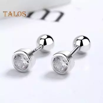 1 пара женских серег-гвоздиков, круглые серьги-гвоздики со стразами, OL, серьги-гвоздики для поездок на работу, свидания, вечерние серьги-гвоздики, украшения для ушей 4mm