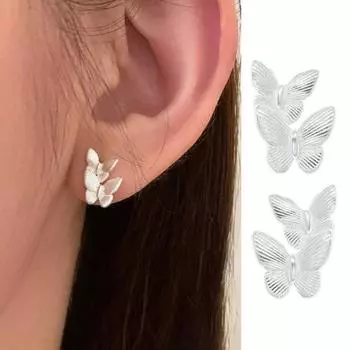 1 пара женских серег-гвоздиков с 3D декором в виде бабочки OL серьги-гвоздики для поездок на работу, серьги-гвоздики для выпускного вечера и вечеринки, ювелирные изделия для ушей