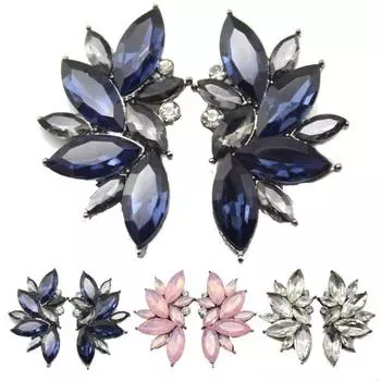 1 пара женских серег-гвоздиков со стразами, висячие серьги-гвоздики, подарок для ювелирных изделий белый