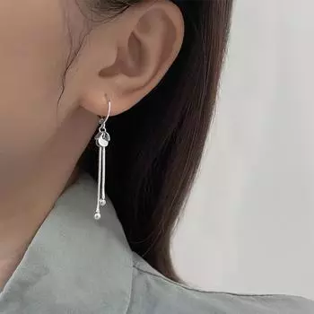 1 пара женских серег-капель, круглые хлопья, универсальные шикарные длинные серьги с кисточками и пряжкой для ушей