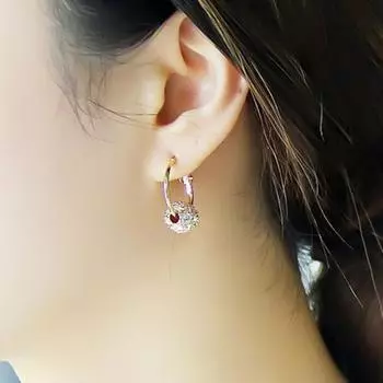 1 пара женских серег, красочные блестящие круглые серьги-кольца со стразами для повседневного ношения золотистый