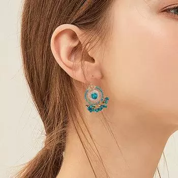 1 пара женских серег-крючков, красочные этнические антидеформированные серьги с кисточками в богемном стиле чёрный