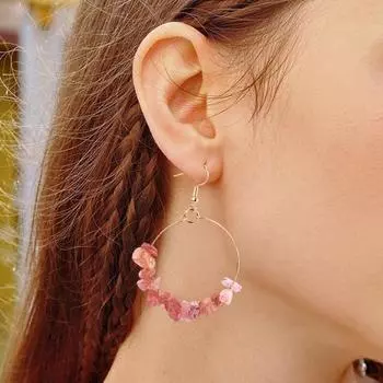 1 пара женских серег-крючков, нерегулярные серьги-кольца из натурального камня с гальваническим покрытием, большие круглые украшения для ушей, ювелирные изделия, серьги-кольца для выпускного вечера, висячие серьги для отдыха и вечеринки синий