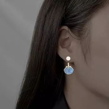 1 пара женских серег, минималистичный уникальный дизайн, легкие, роскошные, элегантные, темпераментные, для повседневной носки, искусственные небесно-голубой