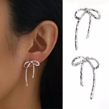 1 пара женских серег с бантом, гальваническая форма, винтажные нестандартные украшения для ушей, женские украшения для выпускного вечера