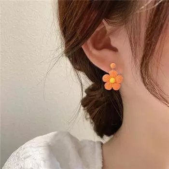 1 пара женских серег с цветами, яркие цветные украшения, серьги-капли в праздничном стиле с цветочным принтом для светло-зеленый