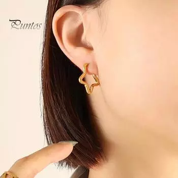 1 пара женских серег с геометрическим рисунком из титановой стали, разноцветные полированные маленькие женские серьги с пятиконечной звездой, модные украшения Rectangle серебряный