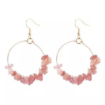 1 пара женских серег с крючком, нерегулярные большие серьги из натурального камня с гальваническим покрытием, круглые украшения для ушей, ювелирные изделия синий