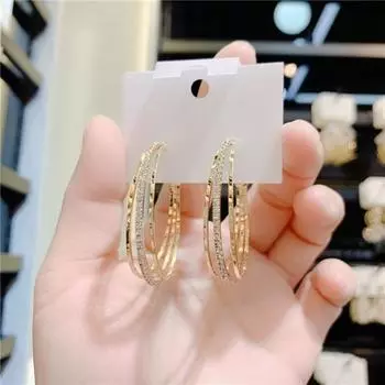 1 пара женских серег с круглыми стразами, портативные антидеформированные висячие серьги для работы серебряный