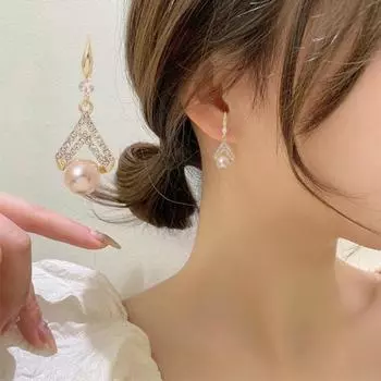 1 пара женских серег, стильные элегантные ретро серьги цвета шампанского, милые темпераментные серьги для повседневной жизни