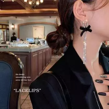 1 пара женских серег, сверкающие универсальные блестящие серьги с визуальным эффектом, дизайн с длинной кисточкой, антиоксидация