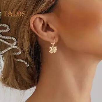 1 пара женских серег в форме банта, полые полированные гладкие украшения для ушей, ювелирные изделия, серьги для выпускного вечера, вечеринки, короткие висячие серьги D