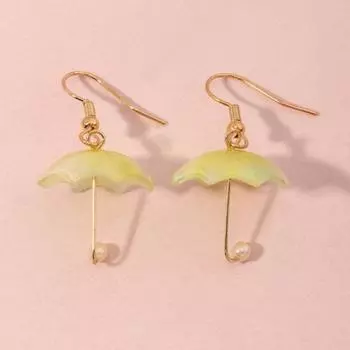 1 пара женских серег-зонтиков, ювелирные изделия контрастного цвета, универсальные милые серьги-крючки