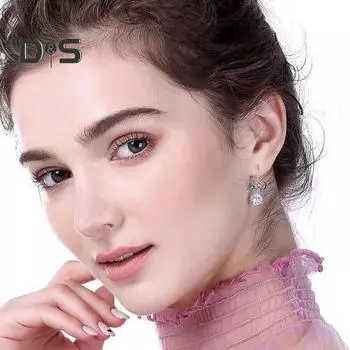 1 пара женских сережек-бантов, серьги-кольца с кубическим цирконием, полированные медные серьги-подвески для свадебного коктейля, вечеринки, выпускного вечера, украшения для ушей серебряный