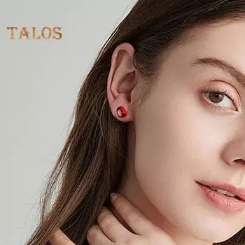 1 пара женских сережек-гвоздиков из искусственного агата в классическом китайском стиле из полированной белой меди, противоскользящие, для выпускного вечера, повседневные, для поездок на работу, серьги-гвоздики красный