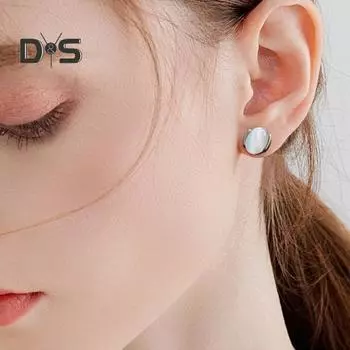 1 пара женских сережек-гвоздиков из искусственного опала в классическом китайском стиле из полированной меди, противоскользящие, для выпускного вечера, повседневные, для поездок на работу, украшения для ушей белый