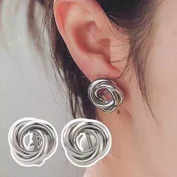 1 пара женских сережек-гвоздиков из полой металлической проволоки запутанной формы с гальваническим покрытием антиаллергенные легкие украшения для ушей ювелирные изделия для вечеринок, выпускного вечера и поездок на работу розового золота