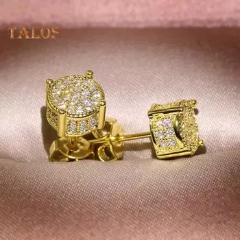 1 пара женских сережек-гвоздиков с квадратными стразами, свадебные серьги-гвоздики из геометрического сплава, повседневные украшения для вечеринок и поездок на работу серебряный