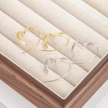 1 пара женских сережек-хагги неправильной формы в форме сердца, сплошной цвет с гальваническим покрытием золотистый