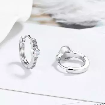 1 пара женских сережек-хаги, регулируемые геометрические круглые серьги-кольца со стразами, украшения для свиданий, вечеринок и поездок на работу серебряный