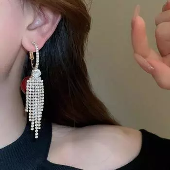 1 пара женских сережек-хаги с искусственным жемчугом и стразами, висячие серьги-кисточки в форме звезды белый