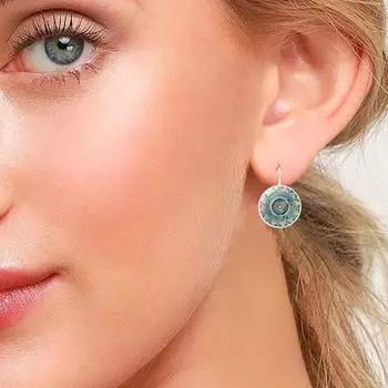 1 пара женских сережек-хаги в винтажном этническом стиле с принтом, легкие, для свиданий, повседневная одежда серебряный