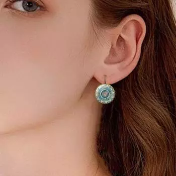 1 пара женских сережек-хаги в винтажном этническом стиле с принтом, легкие серьги для свиданий, повседневной носки, банкета, танцев, висячие серьги, украшения для ушей серебряный