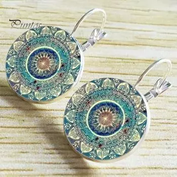 1 пара женских сережек-хаги в винтажном этническом стиле с принтом, легкие серьги для свиданий, повседневной носки, банкета, танцев, висячие серьги, украшения для ушей серебряный