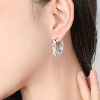 1 пара женских сережек-колец Huggie с геометрическим ромбом и полированной поверхностью из сплава, маленькие серьги-кольца для повседневных вечеринок, свиданий, ушей серебряный