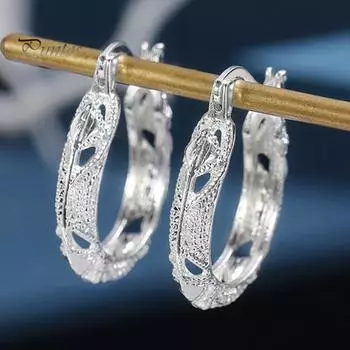 1 пара женских сережек-колец с искусственными драгоценными камнями, круглые серьги для вечеринок, свадеб, рождественских мероприятий, универсальные аксессуары серебряный