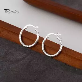 1 пара женских сережек-колец с витой текстурой, однотонные полированные серьги-хаги, повседневные украшения для свиданий и поездок на работу серебряный