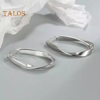 1 пара женских сережек-колец в виде витого круга из полированной нержавеющей меди чистого цвета OL, серьги для поездок на работу, выпускного вечера, вечеринки, висячие серьги, украшения для ушей серебряный