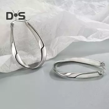 1 пара женских сережек-колец в виде витого круга из полированной нержавеющей меди чистого цвета OL, серьги для поездок на работу, выпускного вечера, вечеринки, висячие серьги, украшения для ушей серебряный