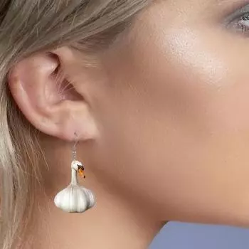 1 пара женских сережек-крючков 2D в форме гуся из чесночного гуся, акриловые висячие серьги, легкие