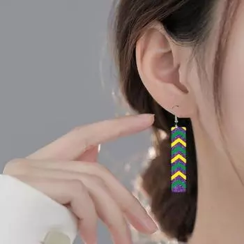 1 пара женских сережек-крючков Марди Гра Карнавал Альпака Бутылка шампанского Акрил G