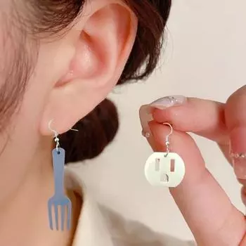 1 пара женских сережек-крючков с асимметричной вилкой и подвеской в виде тыквы для вечеринки и праздника