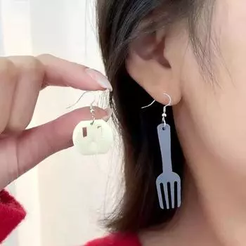 1 пара женских сережек-крючков с асимметричной вилкой и подвеской в виде тыквы для вечеринки и праздника