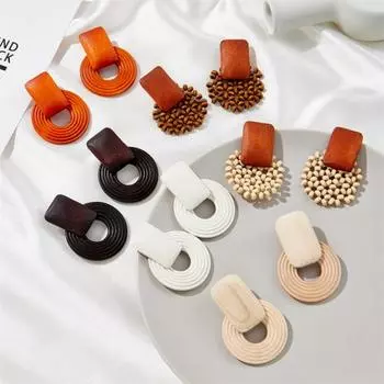 1 пара женских сережек, круглые ювелирные изделия, серьги с преувеличенными бусинами D