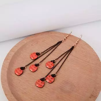 1 пара женских сережек, новинка, забавные серьги-подвески в стиле Хэллоуина с тыквой и призраком для E