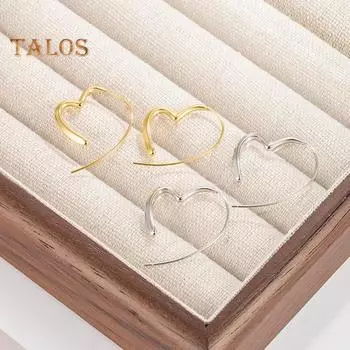 1 пара женских сережек-обнимашек неправильной формы в форме сердца, сплав, сплошной цвет, гальванические украшения для ушей, женские серьги для выпускного вечера, коктейльные серьги, серьги на плече золотистый